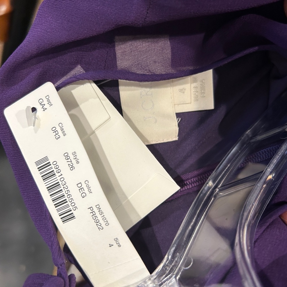 J. Crew purple dress, women’s size 4, NWT